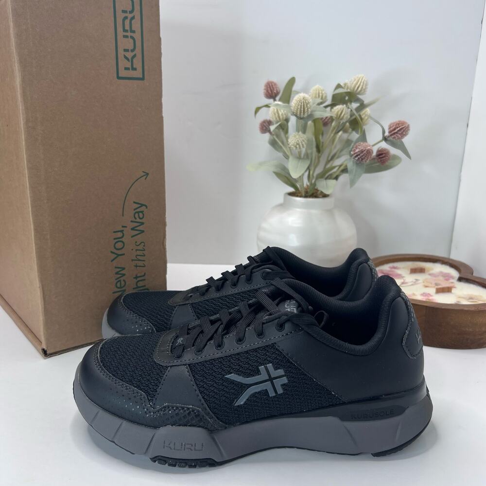 Kuru Quantum 2.0 Walking Comfort Sneaker Jet Black/Slate Gray Men 8 Medium NWB